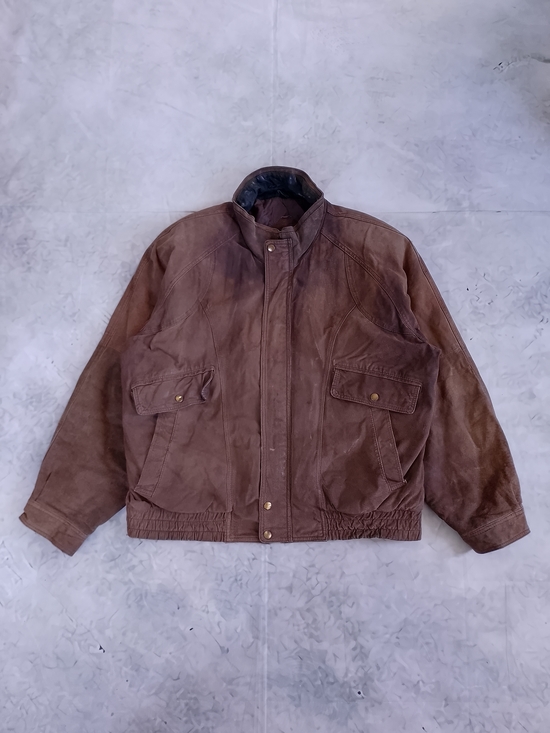 Vintage Other - Vintage NORTHWEST TERRITORY Brown Suede Bomber Jacket